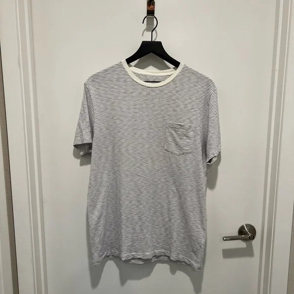 J. Crew Black and White Striped Short Sleeve Tee - Picture 1 of 4